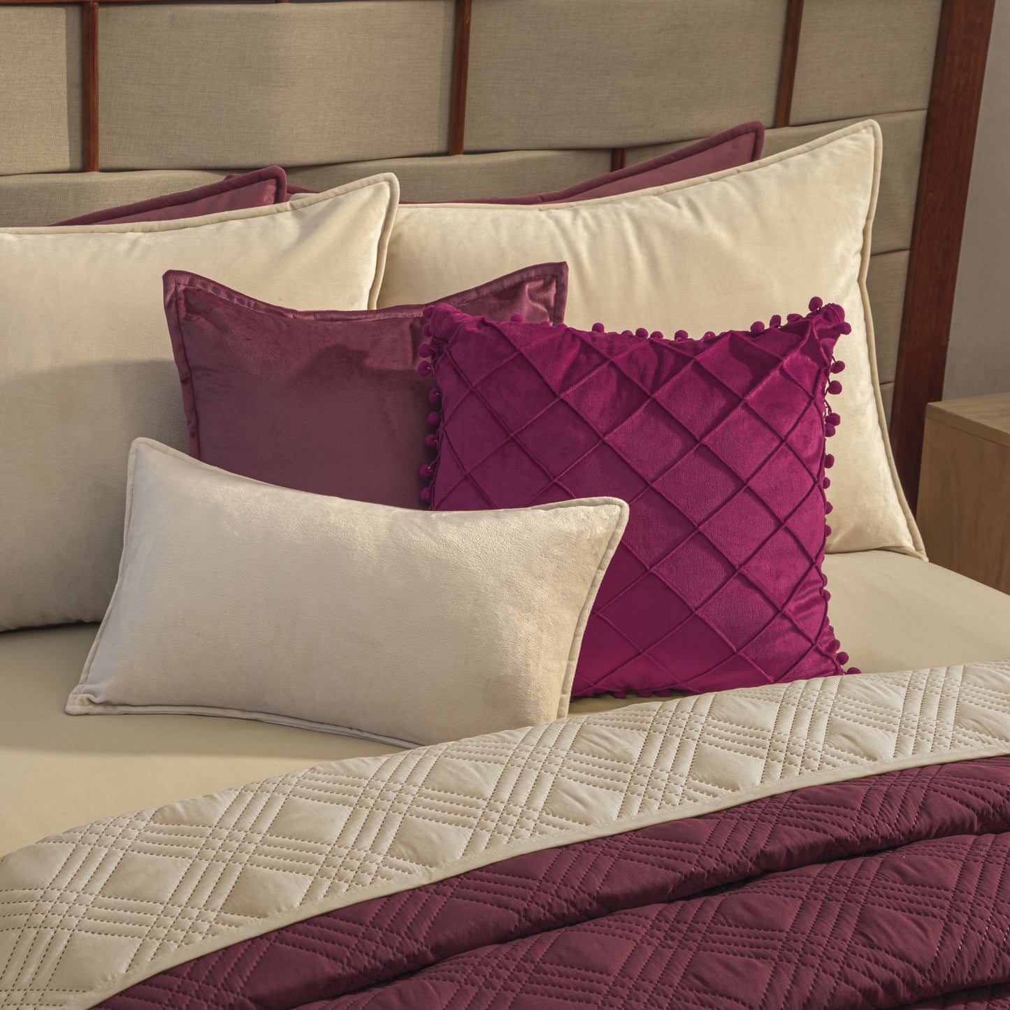 Juego De Edredón Ligero Burdeos