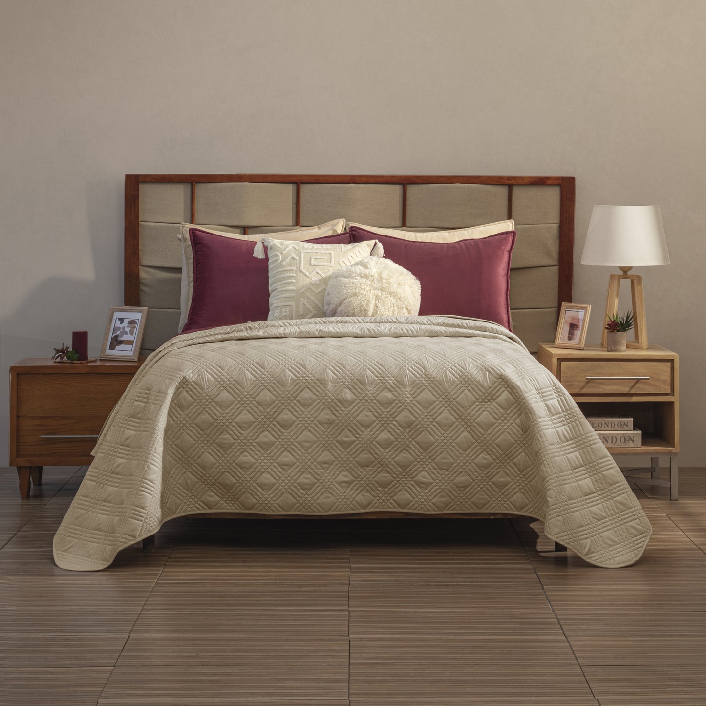 Juego De Edredón Ligero Burdeos