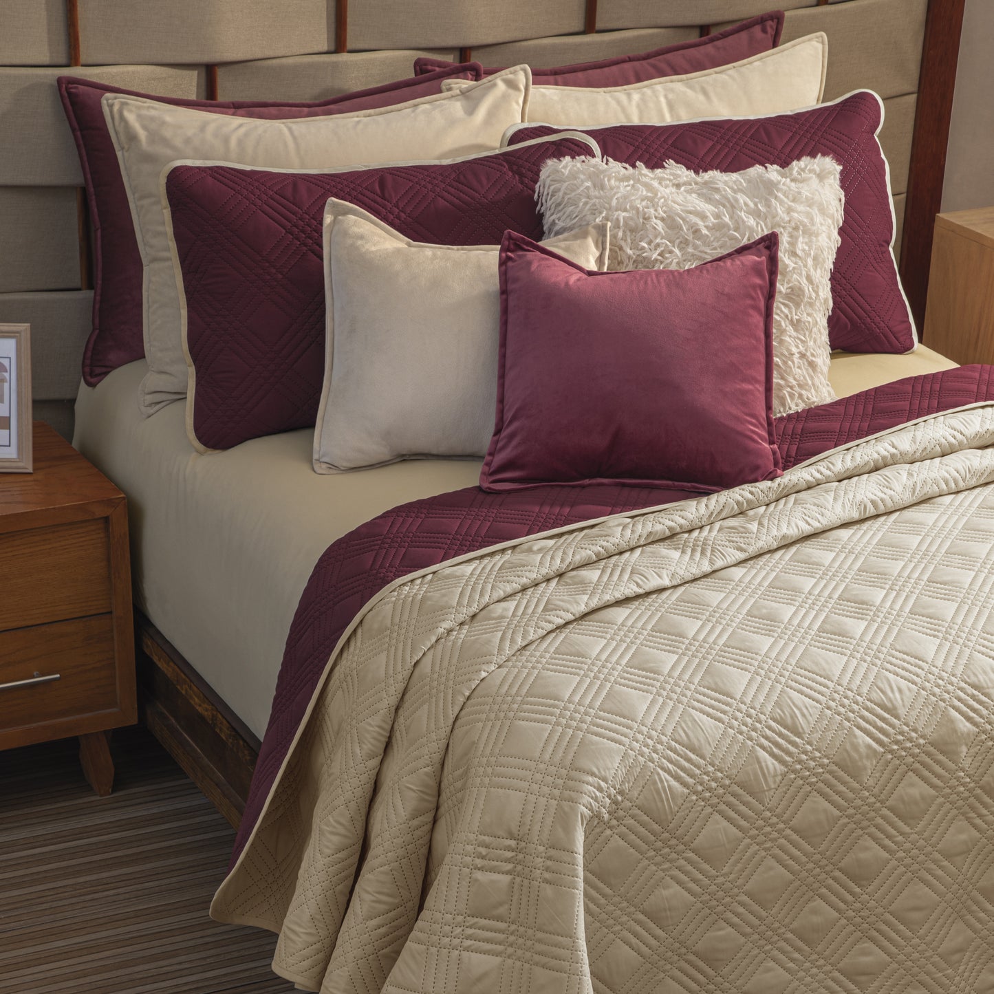 Juego De Edredón Ligero Burdeos