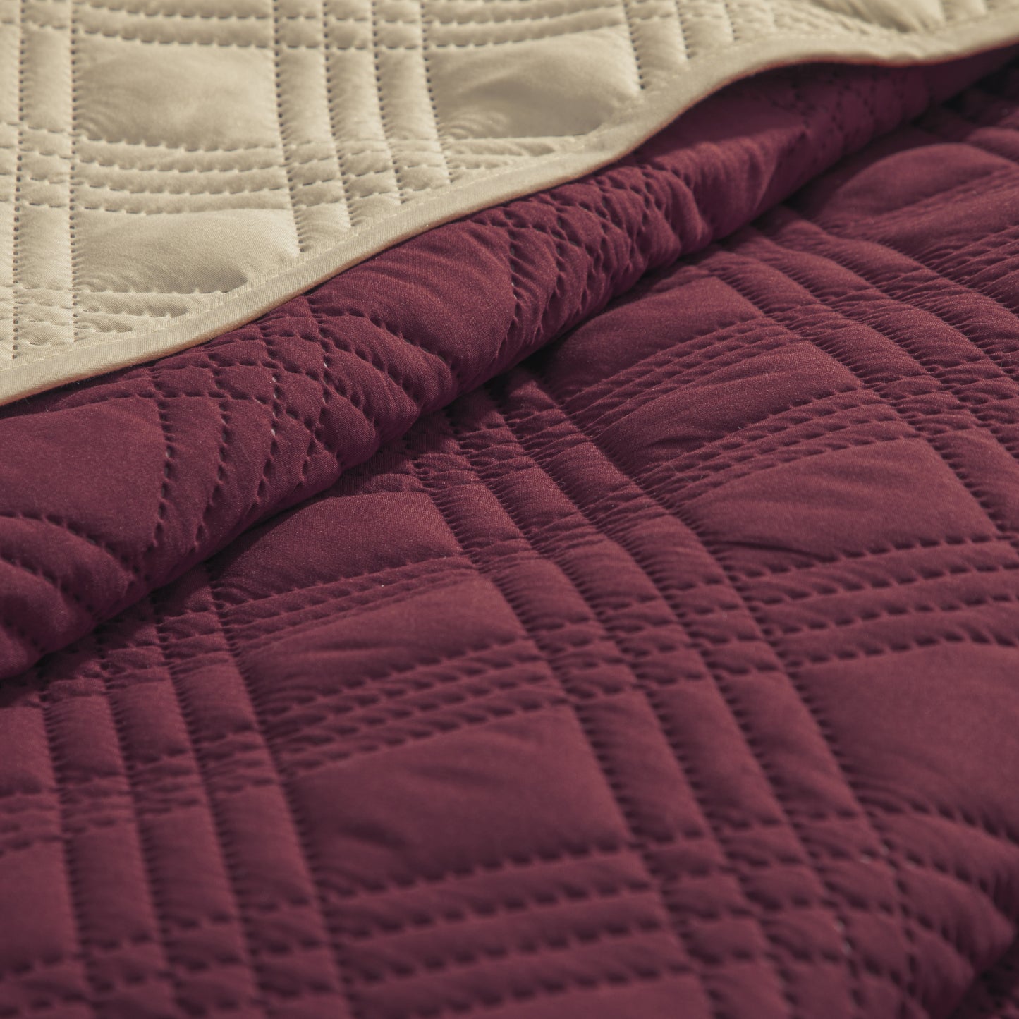 Juego De Edredón Ligero Burdeos