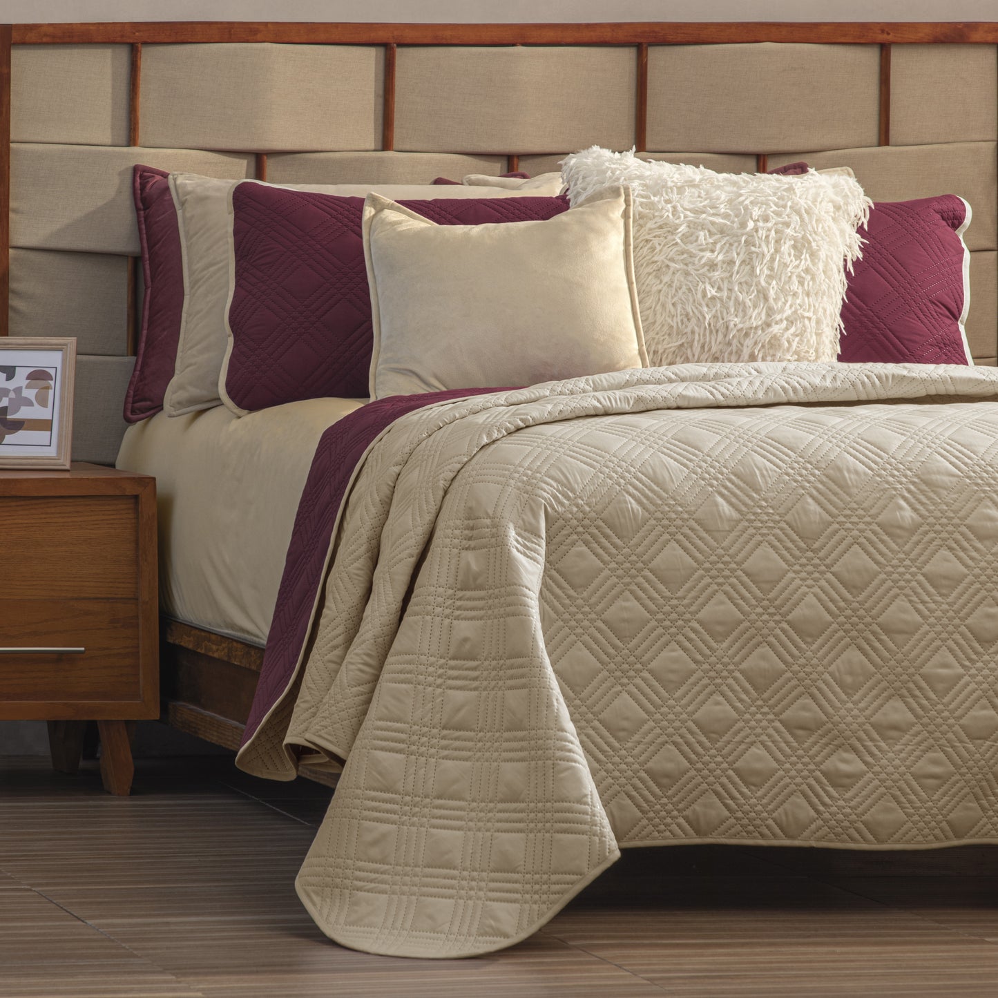 Juego De Edredón Ligero Burdeos