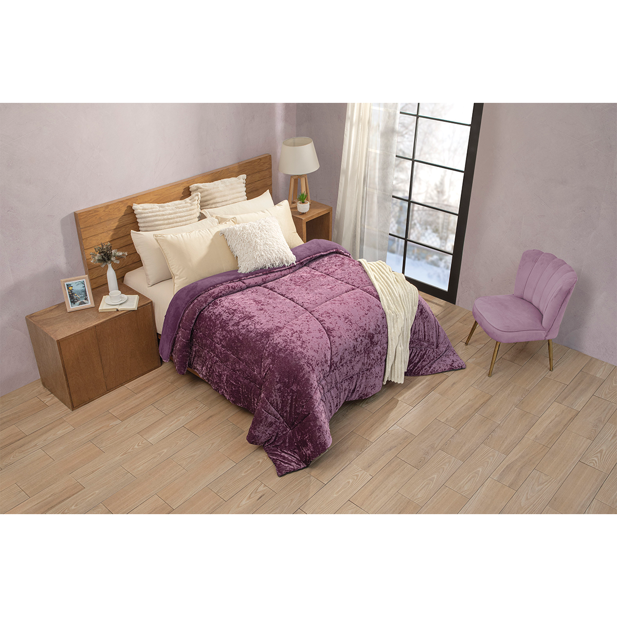 Cobertor Velvet Con Flannel Amatista
