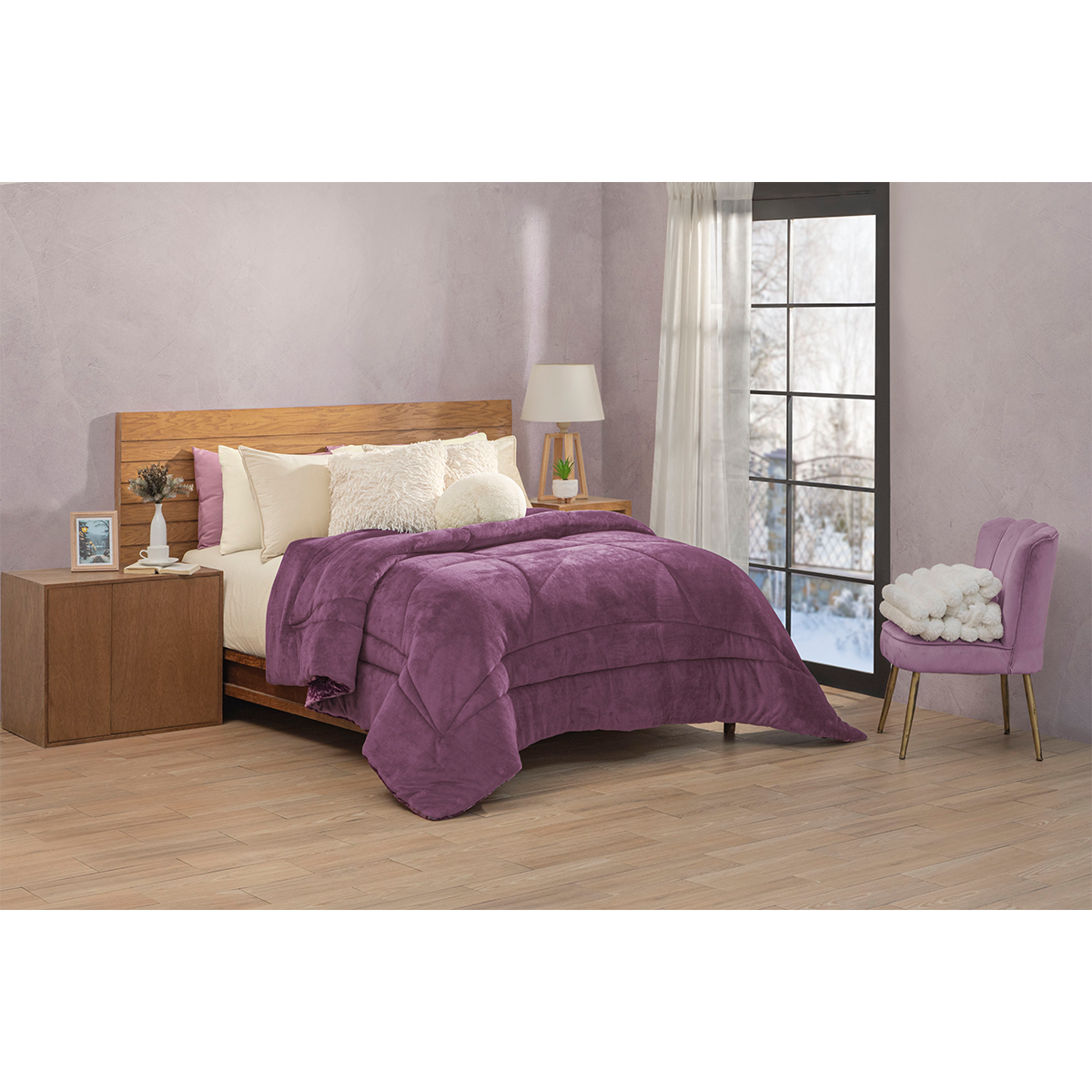 Cobertor Velvet Con Flannel Amatista