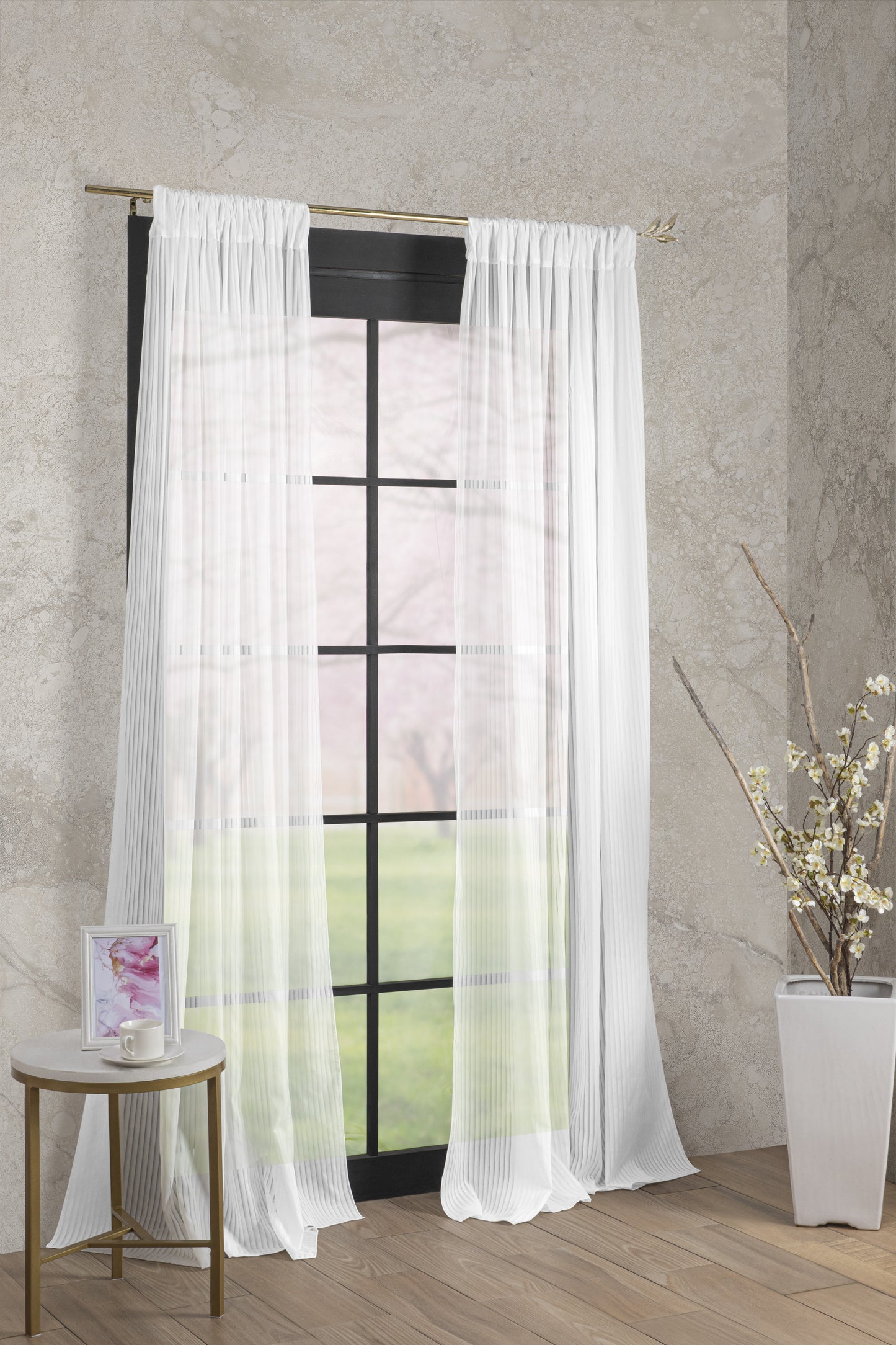 Juego De Cortinas Cortinas De Sala Tergal Tergal Rayada