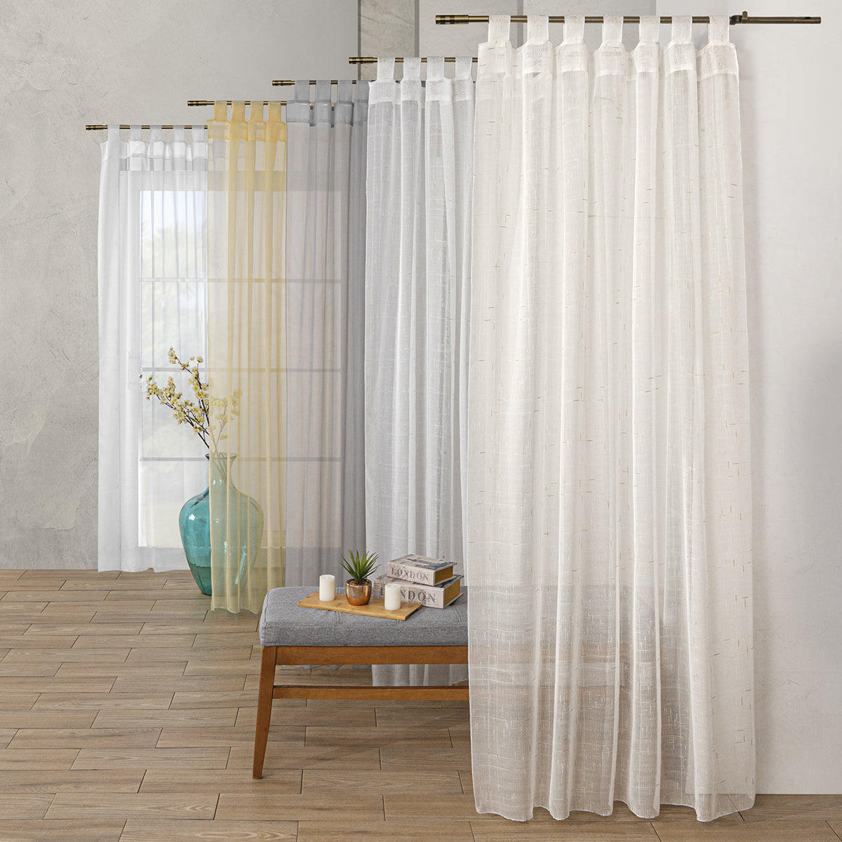 JUEGO DE CORTINAS TERGAL GOLD