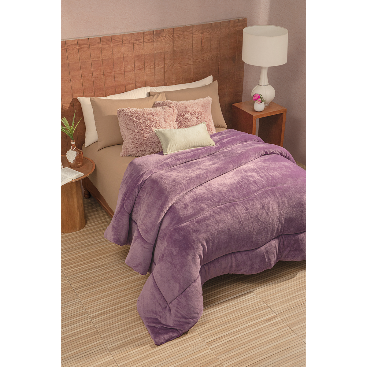 Cobertor Flannel Con Flannel Violeta