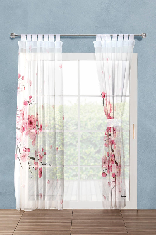 Sakura Cortina Tergal Estampada